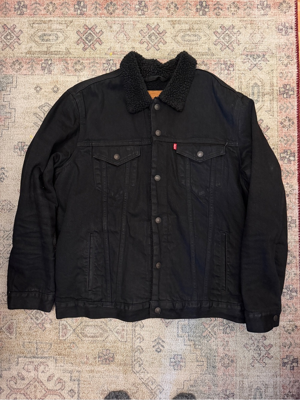 Levi's Black Sherpa Collar Denim Jacket